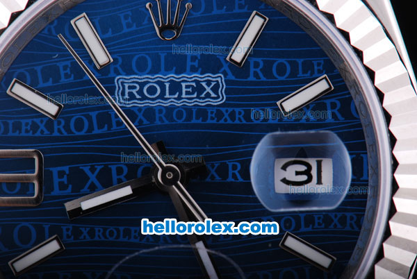 Rolex Datejust Automatic with Blue Dial and White Bezel - Click Image to Close